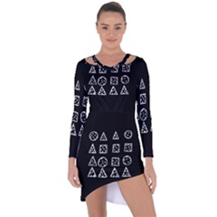 Drawing  Asymmetric Cut-out Shift Dress by ValentinaDesign