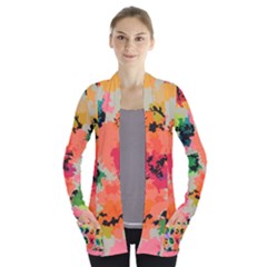 Colorful Spots                             Women s Open Front Pockets Cardigan by LalyLauraFLM