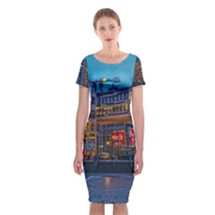 Architecture Modern Building Classic Short Sleeve Midi Dress by Simbadda