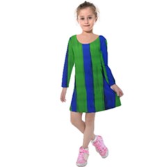 Stripes Kids  Long Sleeve Velvet Dress by bestdesignintheworld