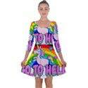 Go to Hell - Unicorn Quarter Sleeve Skater Dress View1