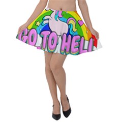 Go To Hell - Unicorn Velvet Skater Skirt by Valentinaart