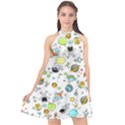 Space Pattern Halter Neckline Chiffon Dress  View1