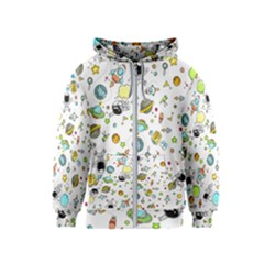 Space Pattern Kids  Zipper Hoodie by Valentinaart