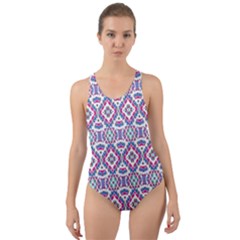 Colorful Folk Pattern Cut-out Back One Piece Swimsuit by dflcprints