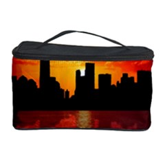 Skyline New York City Sunset Dusk Cosmetic Storage Case by Simbadda