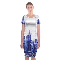 Skyscrapers City Skyscraper Zirkel Classic Short Sleeve Midi Dress by Simbadda