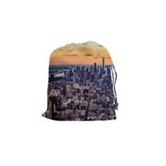 New York Skyline Architecture Nyc Drawstring Pouches (small)  by Simbadda