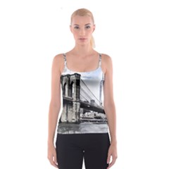 City Skyline Skyline City Cityscape Spaghetti Strap Top by Simbadda