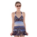 Panoramic City Water Travel Halter Dress Swimsuit  View1