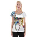 Horse Equine Psychedelic Abstract Cap Sleeve Tops View1