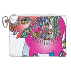 Elephant Pachyderm Animal Canvas Cosmetic Bag (xl) by Simbadda