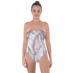 Abstract Geometric Line Art Tie Back One Piece Swimsuit by Simbadda