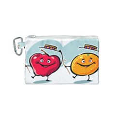 Dancing Fruit Apple Organic Fruit Canvas Cosmetic Bag (small) by Simbadda