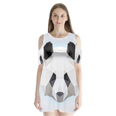 Background Show Graphic Art Panda Shoulder Cutout Velvet One Piece by Simbadda