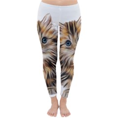 Kitten Mammal Animal Young Cat Classic Winter Leggings by Simbadda