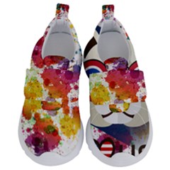 Color Splash Watercolor Cat I Love Usa Velcro Strap Shoes by DreamBear