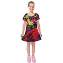 Night, Pond And Moonlight 1 Kids  Short Sleeve Velvet Dress View1