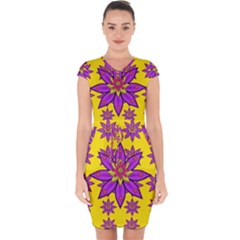 Fantasy Big Flowers In The Happy Jungle Of Love Capsleeve Drawstring Dress  by pepitasart