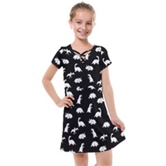 Dinosaurs Pattern Kids  Cross Web Dress by Valentinaart