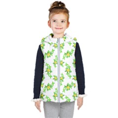 Airy Floral Pattern Kid s Hooded Puffer Vest by dflcprints