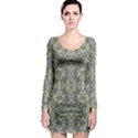 Modern Noveau Floral Collage Pattern Long Sleeve Bodycon Dress View1