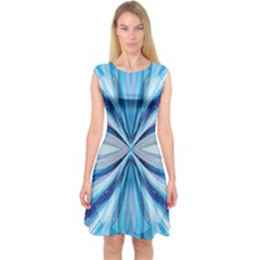 Abstract Design Capsleeve Midi Dress by LoolyElzayat