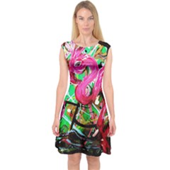 Flamingo   Child Of Dawn 9 Capsleeve Midi Dress by bestdesignintheworld