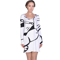 Dog Leash Lead Running Animal Long Sleeve Nightdress by Nexatart