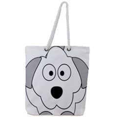 Animal Cartoon Colour Dog Full Print Rope Handle Tote (large) by Nexatart