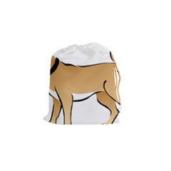 Dog Brown Pet Animal Tail Eskimo Drawstring Pouches (small)  by Nexatart