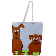 Animals Dogs Mutts Dog Pets Full Print Rope Handle Tote (large) by Nexatart