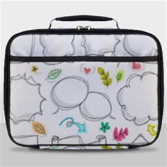 Set Chalk Out Chitchat Scribble Full Print Lunch Bag by Nexatart