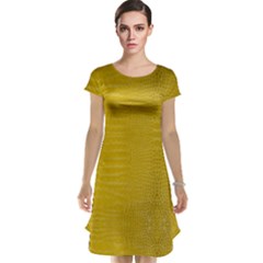 Yellow Alligator Skin Cap Sleeve Nightdress by LoolyElzayat