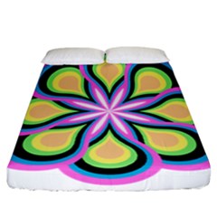 Colorful Feathers Mandala Fitted Sheet (california King Size) by LoolyElzayat