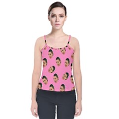 Crying Kim Kardashian Velvet Spaghetti Strap Top by Valentinaart