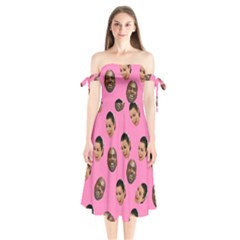 Crying Kim Kardashian Shoulder Tie Bardot Midi Dress by Valentinaart