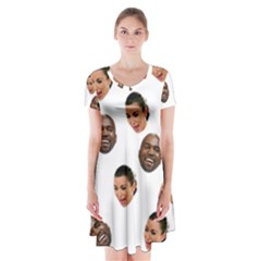 Crying Kim Kardashian Short Sleeve V-neck Flare Dress by Valentinaart