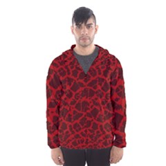 Red Earth Texture Hooded Windbreaker (men) by LoolyElzayat