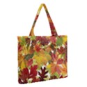 Autumn Fall Leaves Zipper Medium Tote Bag View2