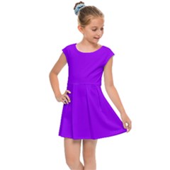 Light Purple Dots Pattern Kids Cap Sleeve Dress by LoolyElzayat