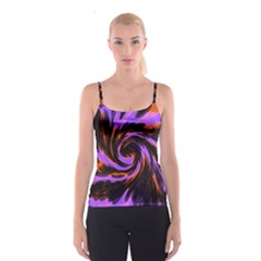 Swirl Black Purple Orange Spaghetti Strap Top by BrightVibesDesign