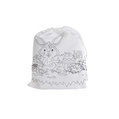 Coloring Picture Easter Easter Bunny Drawstring Pouches (medium)  by Sapixe