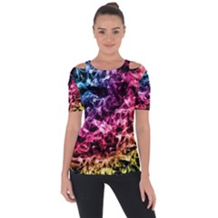 Smoke Colors Soul Black Blue Short Sleeve Top by Sapixe