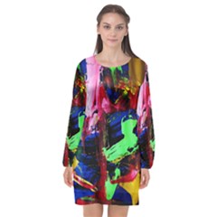 Global Warming 3 Long Sleeve Chiffon Shift Dress  by bestdesignintheworld