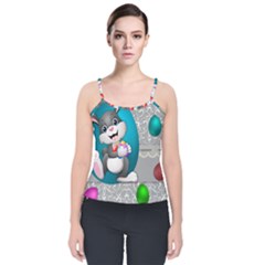 Illustration Celebration Easter Velvet Spaghetti Strap Top by Sapixe