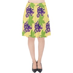 Grapes Background Sheet Leaves Velvet High Waist Skirt by Sapixe