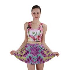 Climbing And Loving Beautiful Flowers Of Fantasy Floral Mini Skirt by pepitasart