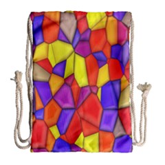 Mosaic Tiles Pattern Texture Drawstring Bag (large) by Sapixe