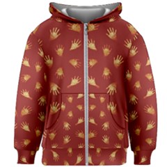 Primitive Art Hands Motif Pattern Kids Zipper Hoodie Without Drawstring by dflcprints